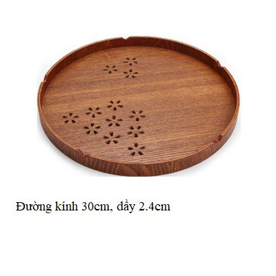 Khay gỗ khắc hoa khay đựng trà bánh thực phẩm